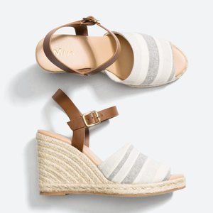 MIA Martina Printed Linen Espadrille Wedge 9.5